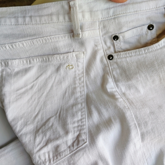 Rag & Bone Dre Capri White Distressed Women's Jeans, Frayed, Stretch, sz 28. - Picture 4 of 16